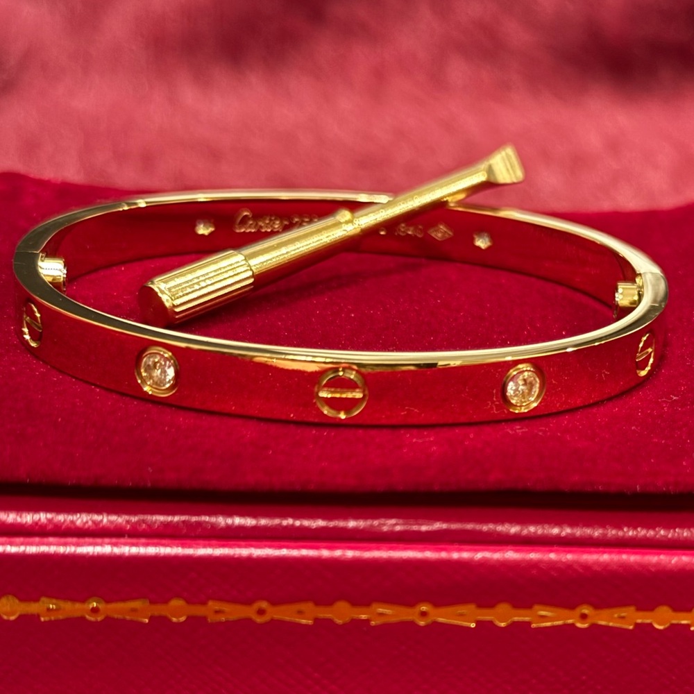 🌟New Gold Plated Stainless Steel Love Screw Driver Bracelet Bangle